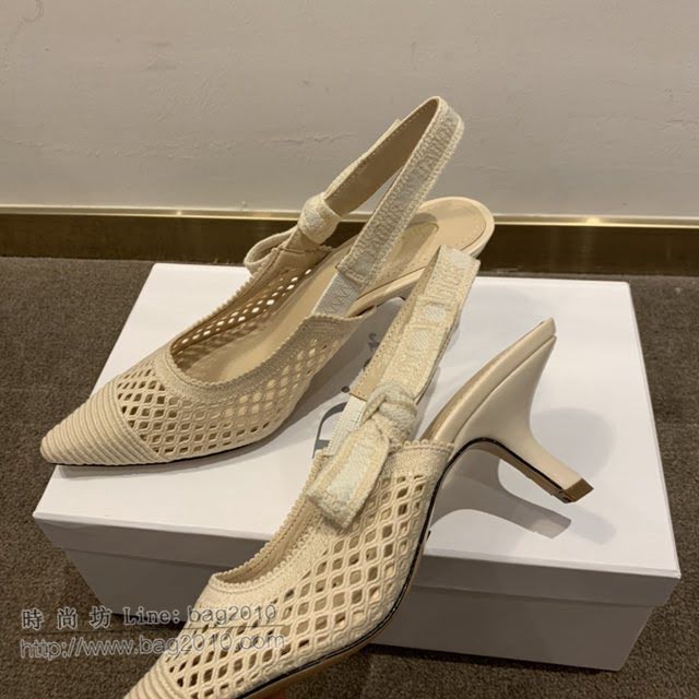 DIOR女鞋 迪奧2021專櫃新款J’ADIOR織帶鏤空尖頭涼鞋 Dior網狀露跟涼鞋  naq1520